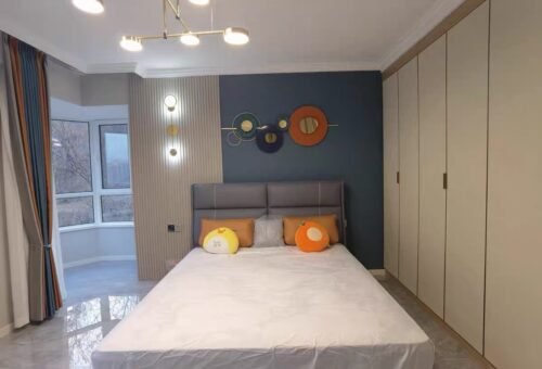 Modern Metal Wall Decor Home Wall Art Orange & Gold & Blue Living Room photo review