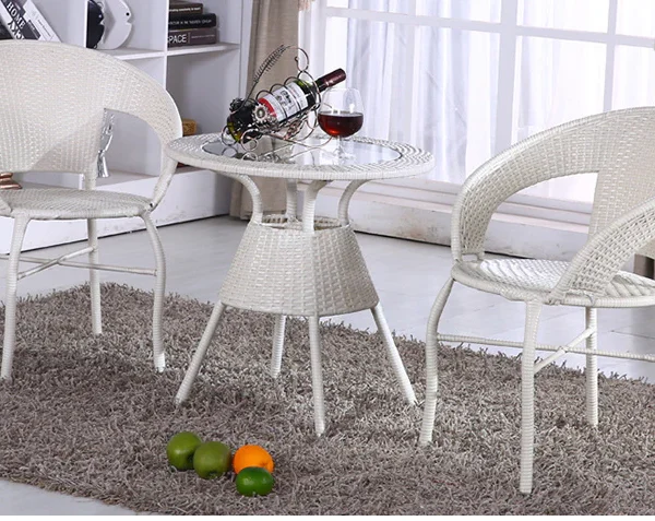 Luv Outdoor Patio Seating Set 2 Chairs and 1 Table Set (White)